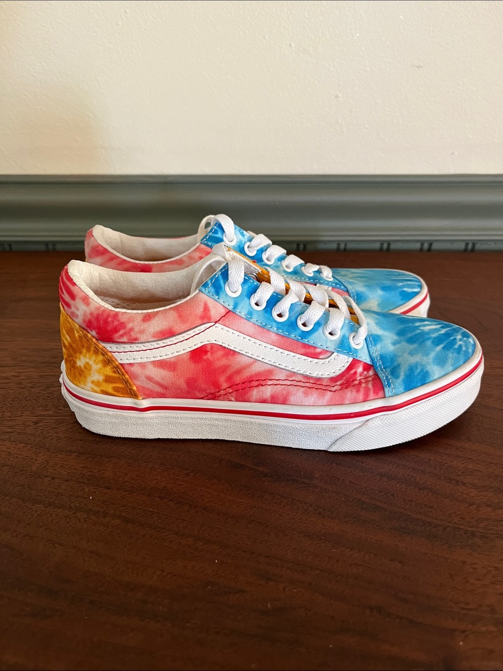 Vans Kids Tie-Dye Low-Top Sneakers - Blue, Pink & Yellow